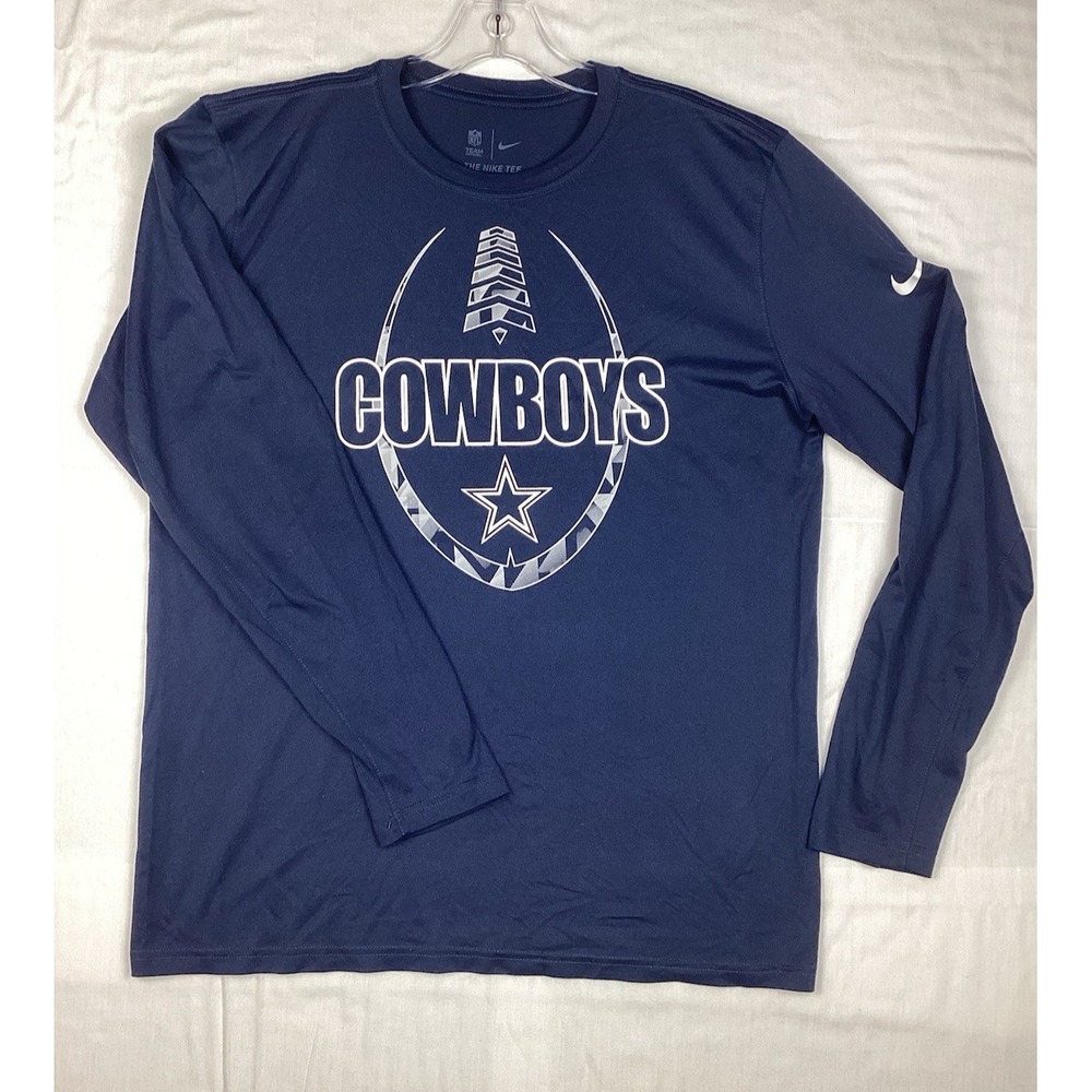 Dallas Cowboys NFL The Nike Tee Team Apparel Blue Long Sleeve Shirt Large